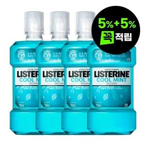 (5% + 5% 적립) 리스테린 쿨민트 750mL 4개