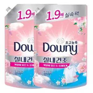 [다우니] 초고농축 섬유유연제 실내건조 플로럴블로썸 1.35L 리필X2개