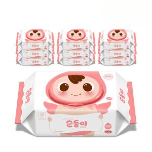순둥이 베이직 물티슈 무향 엠보싱 아기물티슈 캡형 100매 x 10팩 nBpC-01