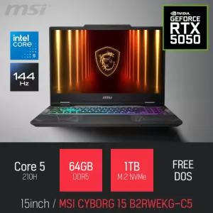 ⓒ MSI 사이보그 15 B2RWEKG-C5 64GB 1TB / 15인치 캐드 영상편집 포토샵 고성능 게이밍 노트북