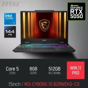 ⓒ MSI 사이보그 15 B2RWEKG-C5 8GB 512GB WIN11 / 15인치 캐드 영상편집 포토샵 고성능 게이밍 노트북