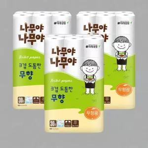나무야 나무야 3겹 도톰한 무향 30m 30롤 3팩