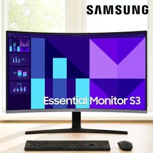 삼성 에센셜 27인치 컴퓨터모니터 LS27D390GAKXKR 커브드 슬림베젤 100Hz 가정용 사무용