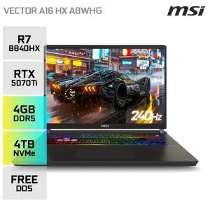 MSI 벡터 A16 HX A8WHG-R7 QHD+ 라이젠7 8840HX RTX5070Ti 16인치 240Hz 게이밍노트북 (64GB/4TB) YO
