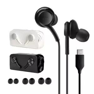 메온셀 AKG 이어폰 호환 OPP포장 화이트 제트플립 블랙 C타입 고급형 노트 개별 유선 c타입이어폰