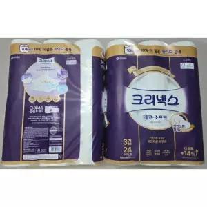 [광폭108mm] 크리넥스 데코소프트 와이드 국내생산 화장지 33m X 24롤 X 2EA