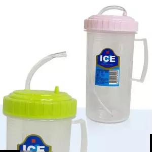 덕신 (손잡이 빨대컵) 500ml 병원물컵 빨대물병 환자