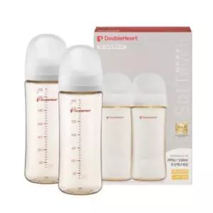 더블하트 아기 수유 젖병 330ml 트윈팩 노꼭지 화이트