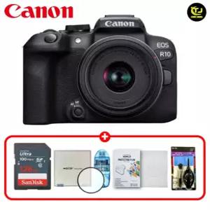 캐논 정품 EOS R10+RF-s 18-45mm IS STM KIT/프리미엄 6종세트/128G+MCUV필터+카드리더기+청소도구+극세사융+액정보호필름 / TJ