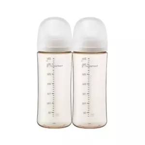 더블하트 아기 젖병 노꼭지 트윈팩 330ml 하루그레이
