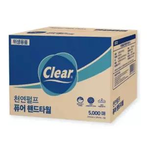 천연펄프 클리어 퓨어 천연펄프 핸드타올키친타올 2겹 5000매