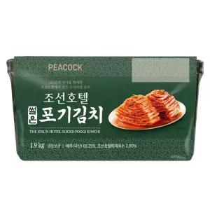 신세계푸드 피코크 조선호텔 썰은 포기김치 1.9kg×1개 밀폐용기