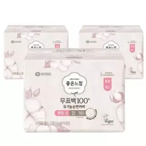 [좋은느낌] 좋은느낌 무표백100% 유기농순면커버 중형 16Px3팩