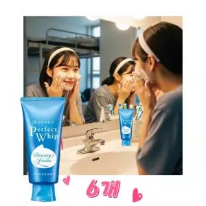 센카 퍼펙트 휩 페이셜 워시 클렌징 폼,120g, 6개