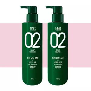 녹차실감 아모스 지성샴푸 지성용 샴푸 산뜻한 타입 500gX2개