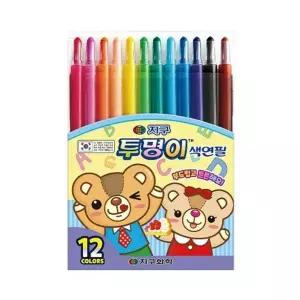 [하프클럽/알티피아]투명이 샤프식 색연필 12색 색연필 지구색연필 샤프식