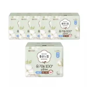 좋은느낌 유기농100%순면커버 날개형 울트라슬림, 대형, 16매, 6개