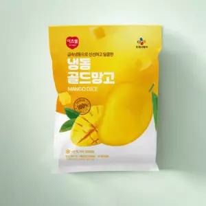 골드망고 CJ이츠웰 베트남산 냉동골드망고 하프컷다이스 1kg(3개)