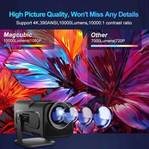 Magcubic 4K 네이티브 1080P 안드로이드 11 프로젝터 390ANSI HY320 듀얼 Wifi6 BT5.0 시네마 야외 휴대용