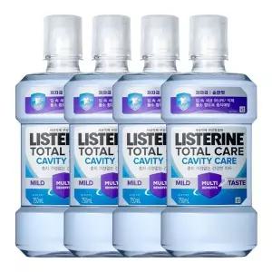 리스테린 토탈케어 캐비티케어 마일드 750ml 4개