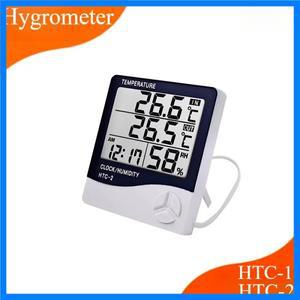 HTC-1 HTC-2 LCD 전자 디지털 온도 습도 측정기 가정용 온도계 습도계 실내 실외 기상 관측소 시계