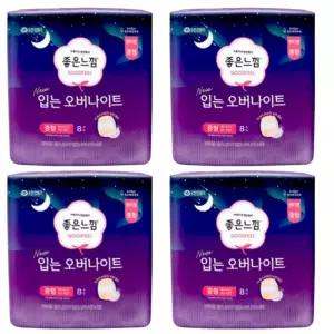 좋은느낌 입는 오버나이트, 중형, 8매, 4개