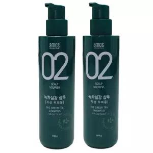 아모스 녹차실감 샴푸 지성 숙향 500ml x 2개