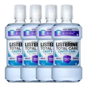리스테린 토탈케어 캐비티케어 마일드 750ml 4개