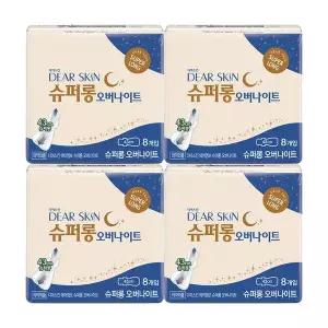 디어스킨 에어엠보 슈퍼롱 오버나이트, 8매, 4개