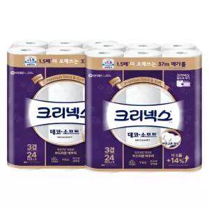 크리넥스 데코 앤 소프트 37m 24롤 2팩