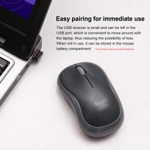 [누리음향]호환용 로지텍 M185 초저소음 무선 마우스: 2.4GHz USB, 양손잡이 및 휴대용 - PC/Mac/노트북과