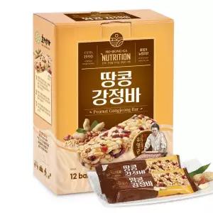 호정가 땅콩강정바 (12개입) / 고소하고 담백한 땅콩견과바