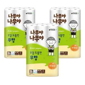 나무야나무야 3겹 도톰한무향 30m 30롤 3개