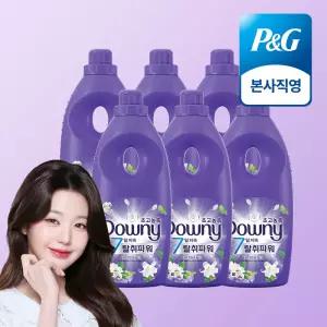 다우니 탈취파워 화이트티와 릴리 초고농축 섬유유연제 본품 1L 6개