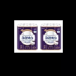 크리넥스 3겹 데코앤소프트 28M 24롤-2팩