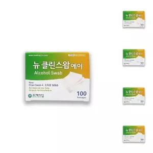 뉴 클린 스왑 알콜스왑 100개입 1개 휴대폰소독/알콜/알콜솜/소독솜/소독용/알코올/일회용/이올/1회용