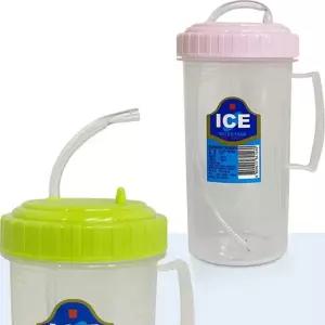 환자용 빨대 컵 어르신 병원용 휴대용 손잡이 빨대 컵 데일리 물컵 학교 500ml 플라스틱 손잡이형 사무실