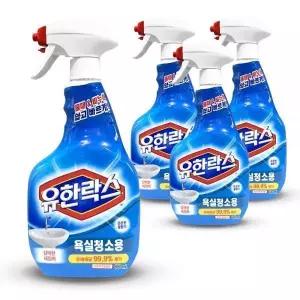 유한락스 욕실 화장실 청소용 세정제 스프레이 600ml 4개