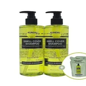 쿤달 올데이 스멜커버 청소년 샴푸 라임 바질 앤 만다린 400ml 2개 +...
