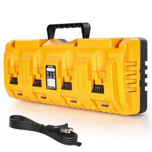 DCB104 듀알트 배터리 충전소 교체, USB 및 모든 12V 20V 최대 리튬 배터리와 호환되는 타입-C 포트가 있는 4포트 고속