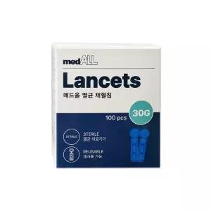 메드올 채혈침 30G 100개입 랜싯 일회용 주사침 란셋 체혈침