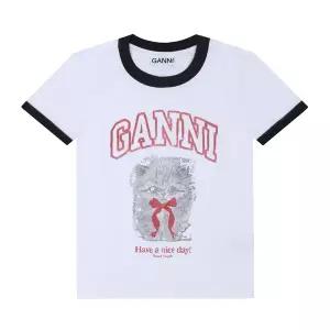 가니 GANNI 반팔티 여성 애니멀 키티 A1050030 151