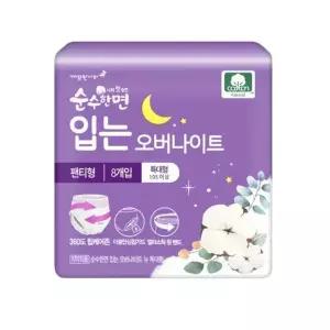 [순수한면] 깨끗한나라 순수한면 입는오버나이트 팬티형생리대 특대형 8P