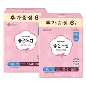 [좋은느낌] 좋은느낌 오리지널 울트라슬림 날개 대형 (32+6P)x2팩