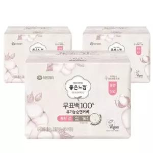 [좋은느낌] 좋은느낌 무표백100 유기농순면커버 중형 16Px3팩