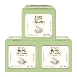 [순수한면] 깨끗한나라 건강한 순수한면 오가닉 유기농생리대 대형 14Px3팩