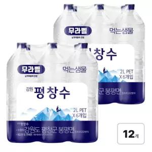 강원평창수 무라벨 2L 12개