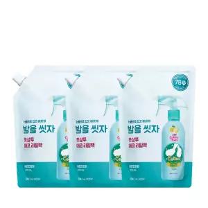 온더바디 코튼풋 발을씻자 풋샴푸 레몬 리필500ml 3개