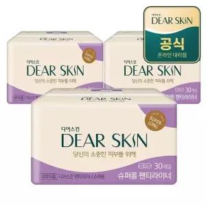 [깨끗한나라] 디어스킨 에어엠보 슈퍼롱 라이너 뉴 30개입x3팩