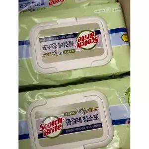 3M 물걸레청소포 베이직 더블액션 플러스 대형 150매 (30매 x 5개) 일회용 청소물티슈 스카치브라이트